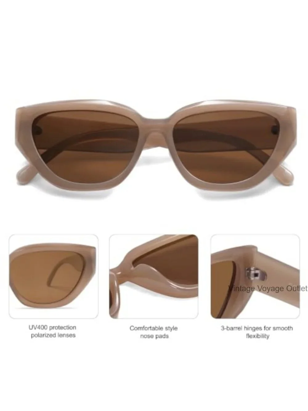 Cat Eye Polarized Sunglasses for Women UV400 Protection Lightweight Plastic